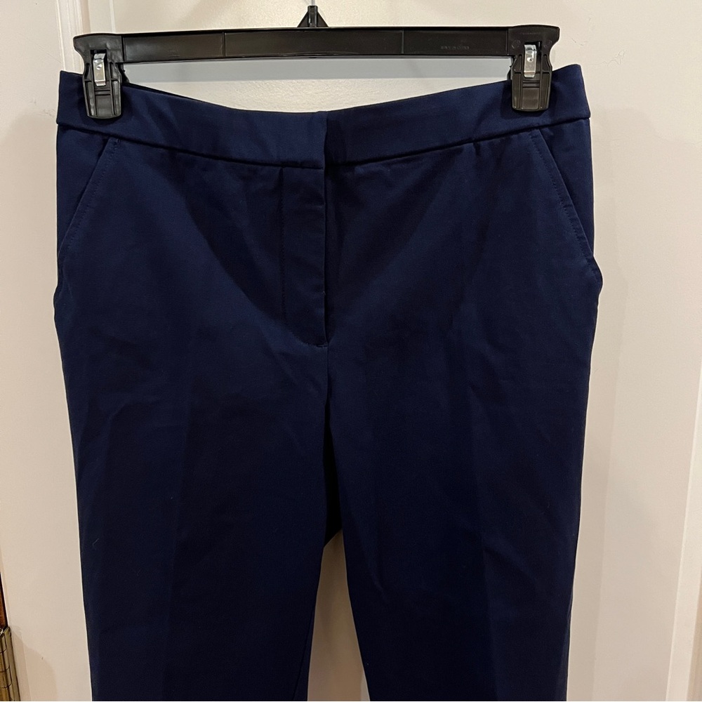 Isaac Mizrahi NWT Size 12 Navy Trousers With Satin Side Panels & 31 Inseam
